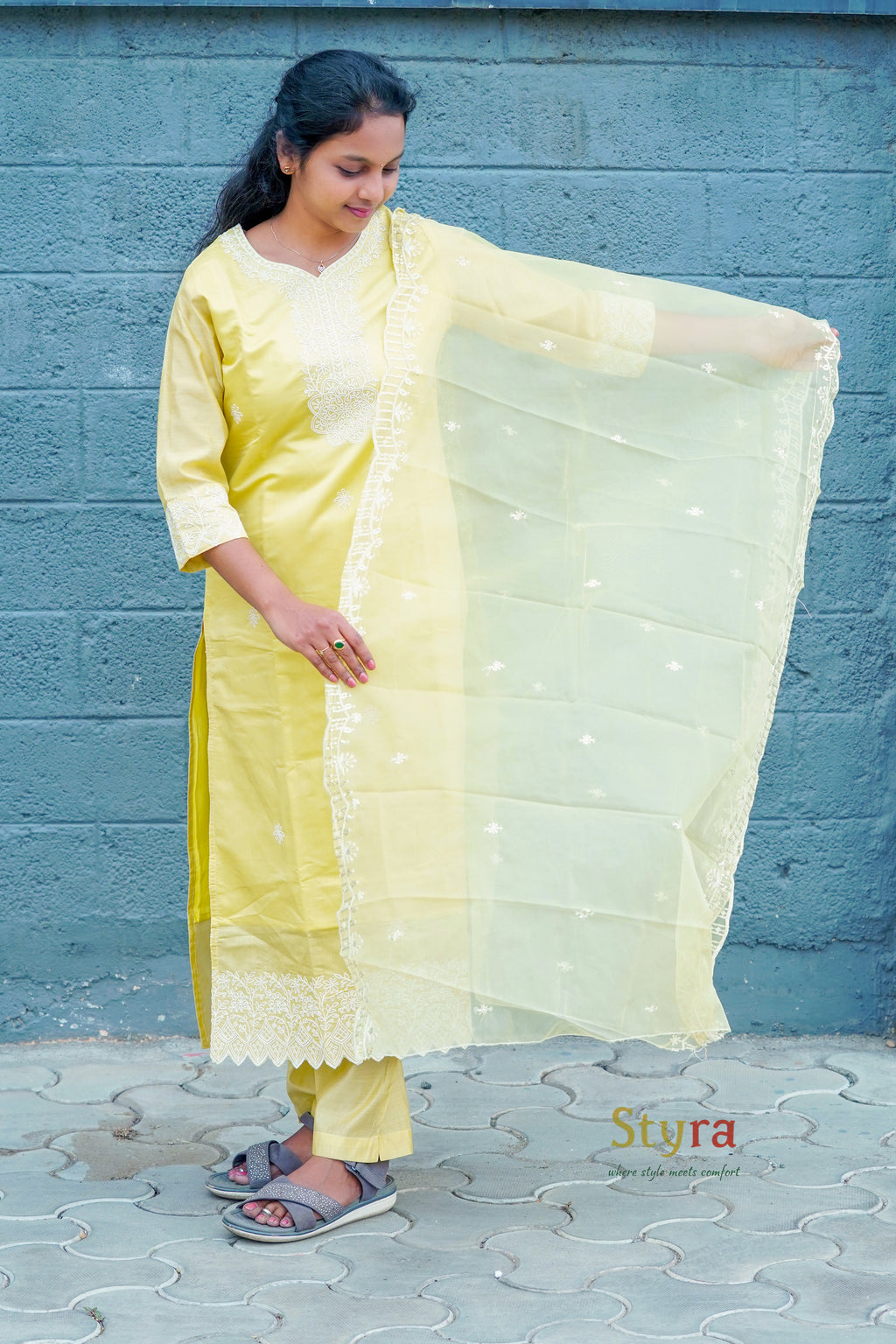 Sunlit Yellow Embroidered Kurta Set