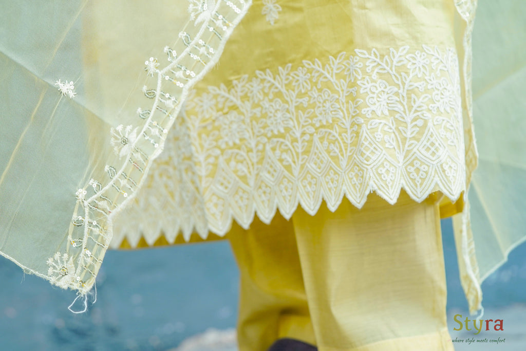 Sunlit Yellow Embroidered Kurta Set