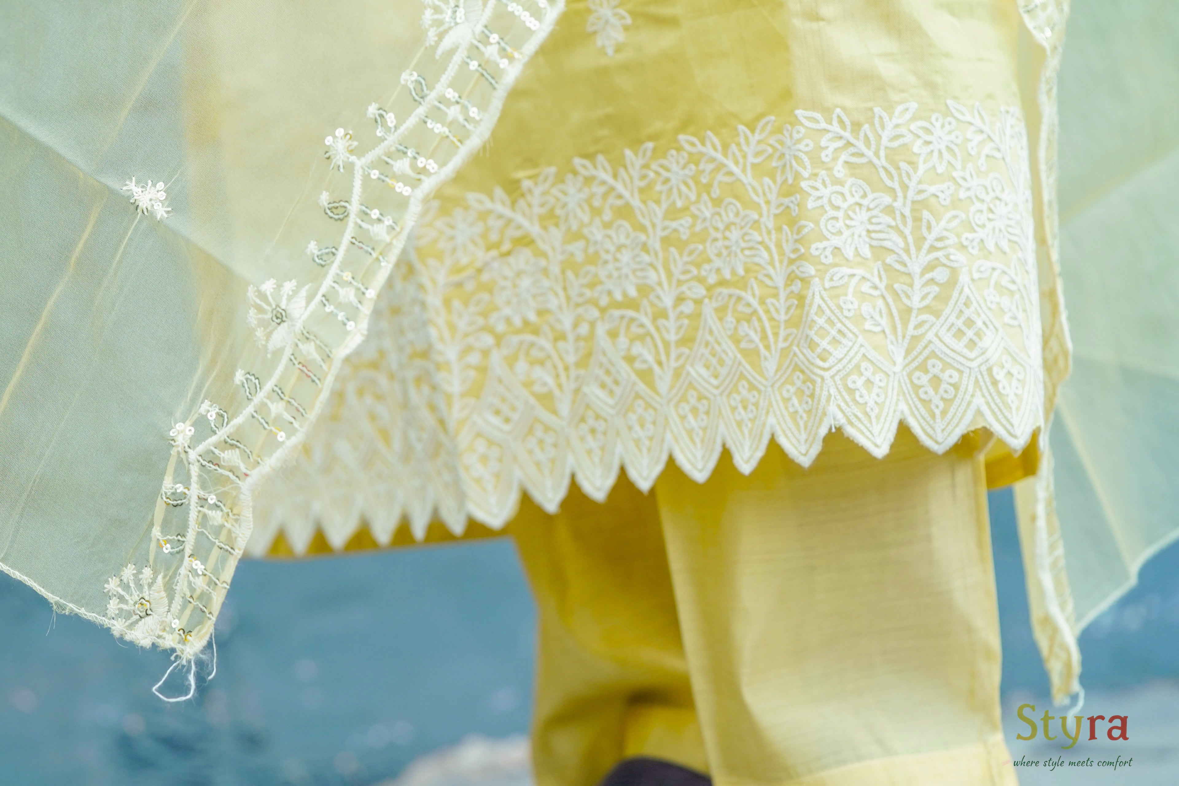 Sunlit Yellow Embroidered Kurta Set