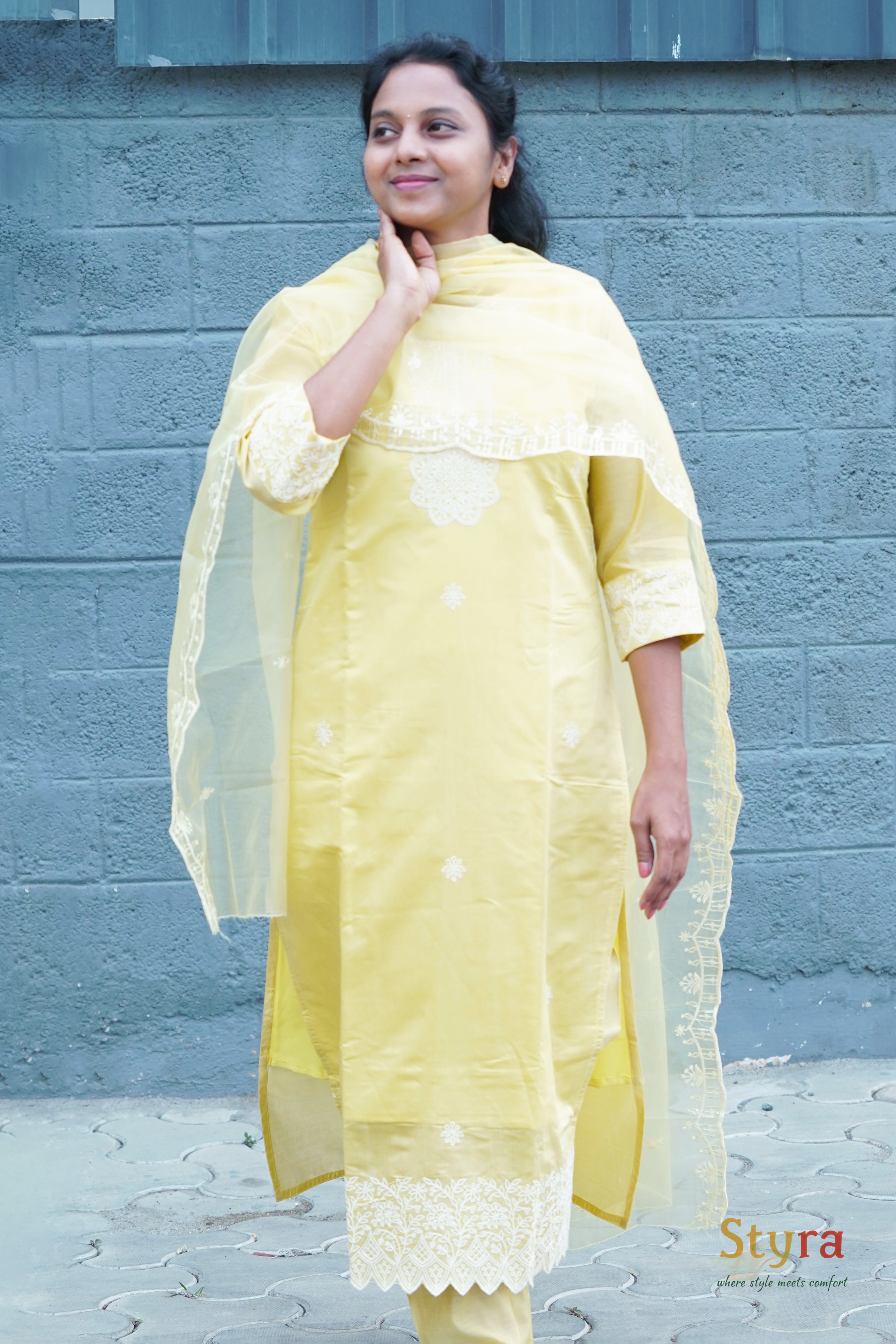 Sunlit Yellow Embroidered Kurta Set