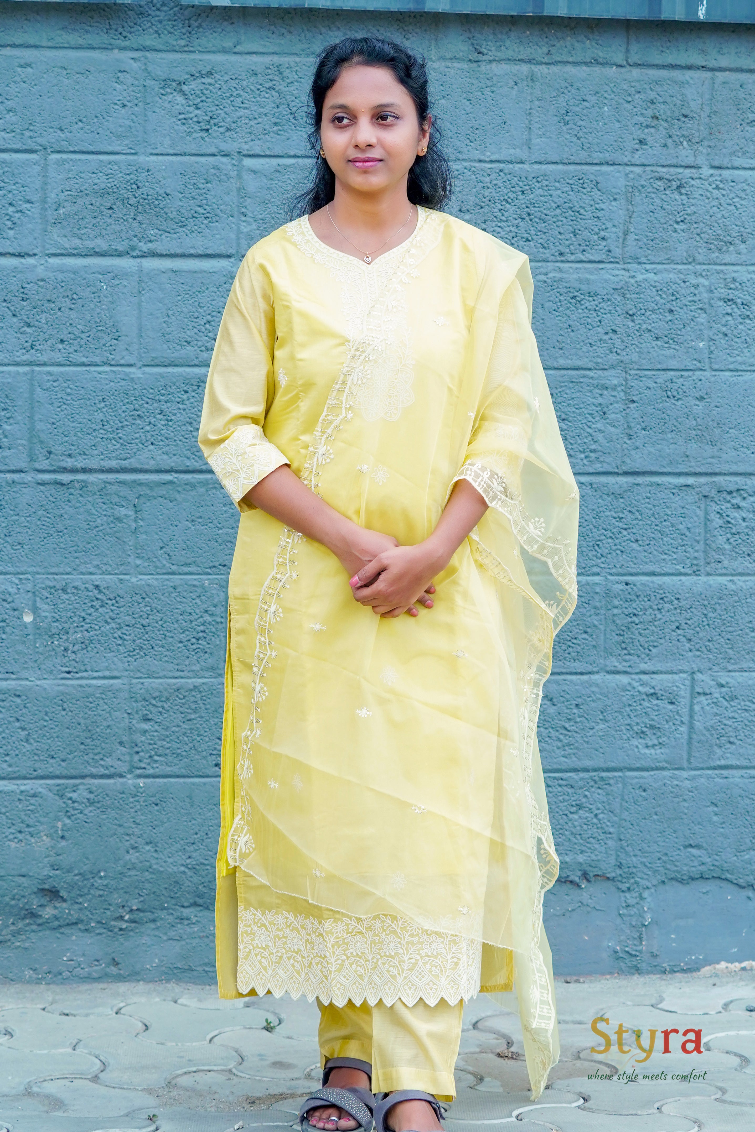 Sunlit Yellow Embroidered Kurta Set