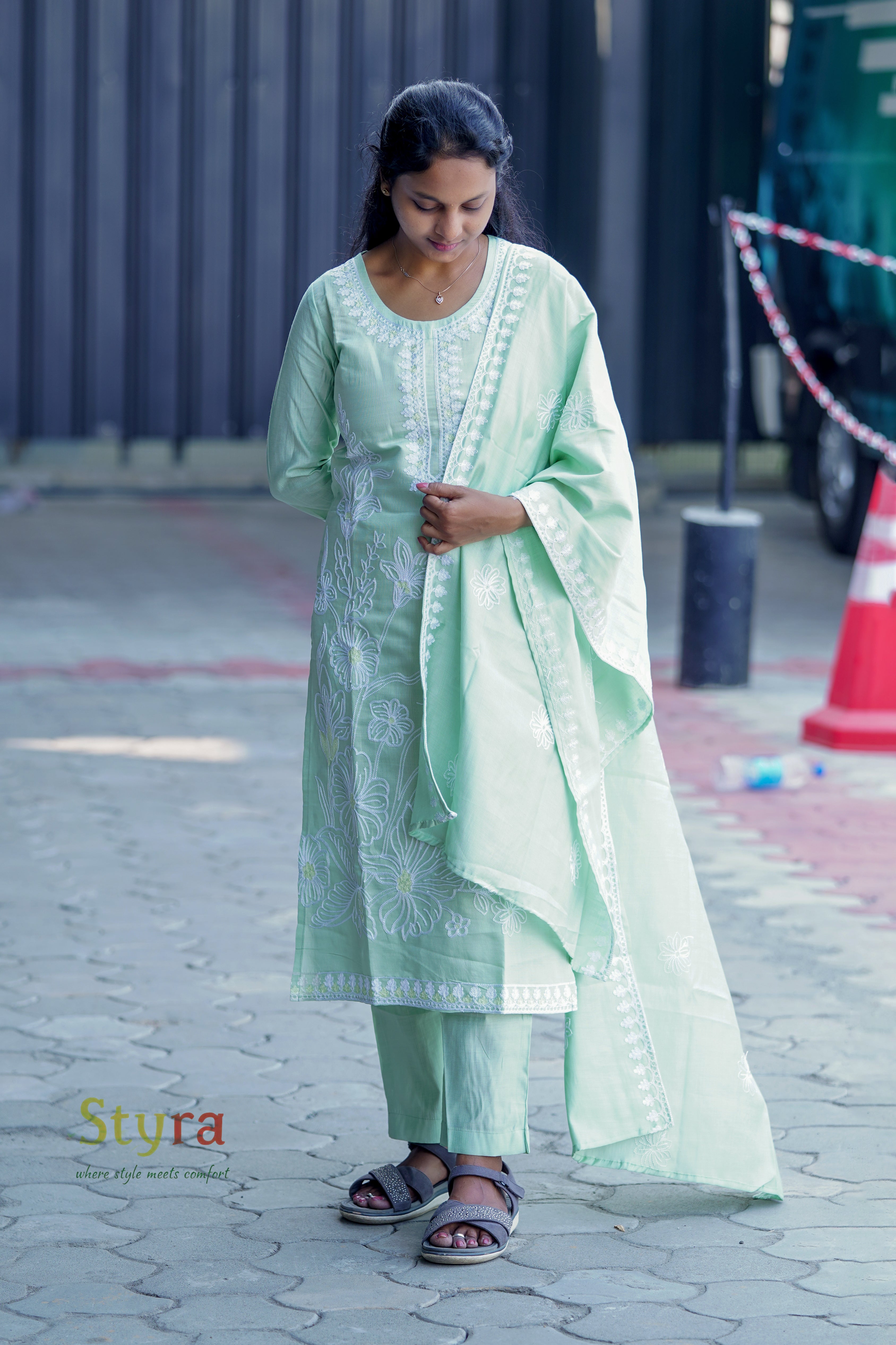 Premium Pastel Grace   Embroidered Kurta Set